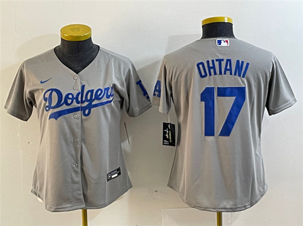 Women's Los Angeles Dodgers #17 Shohei Ohtani Gray Stitched Jersey(Run Small)